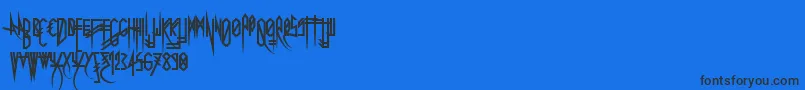 Czcionka Uglymann – czarne czcionki na niebieskim tle