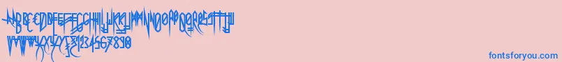Uglymann Font – Blue Fonts on Pink Background
