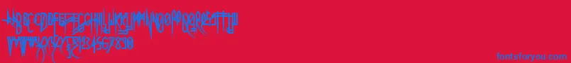 Uglymann Font – Blue Fonts on Red Background