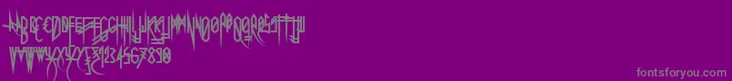 Uglymann-Schriftart – Graue Schriften auf violettem Hintergrund