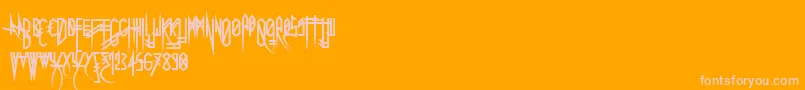 Uglymann-Schriftart – Rosa Schriften auf orangefarbenem Hintergrund