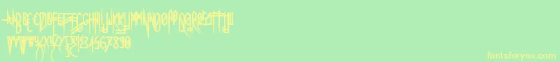 Czcionka Uglymann – żółte czcionki na zielonym tle