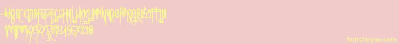 Uglymann Font – Yellow Fonts on Pink Background