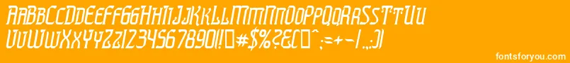 Presti Font – White Fonts on Orange Background