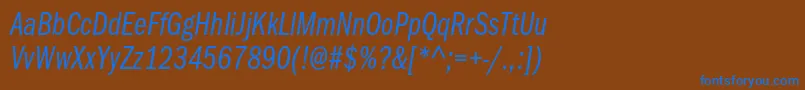 ItcfranklingothicstdBkcpit Font – Blue Fonts on Brown Background