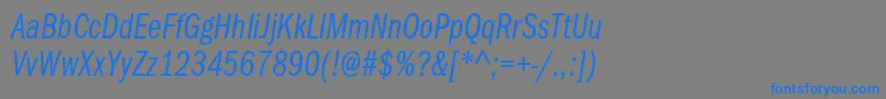 ItcfranklingothicstdBkcpit Font – Blue Fonts on Gray Background