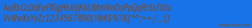 ItcfranklingothicstdBkcpit Font – Brown Fonts on Blue Background