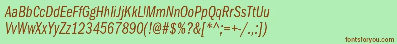 ItcfranklingothicstdBkcpit Font – Brown Fonts on Green Background