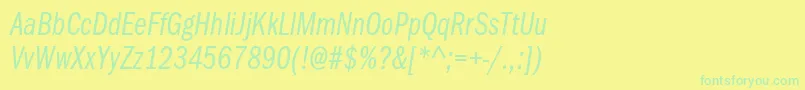 ItcfranklingothicstdBkcpit Font – Green Fonts on Yellow Background