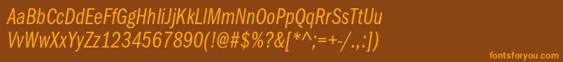 ItcfranklingothicstdBkcpit Font – Orange Fonts on Brown Background