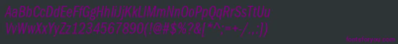 ItcfranklingothicstdBkcpit Font – Purple Fonts on Black Background