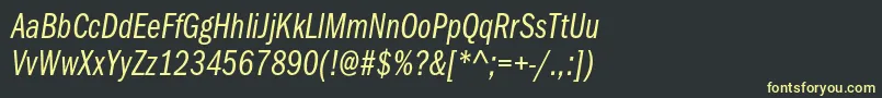 ItcfranklingothicstdBkcpit Font – Yellow Fonts on Black Background