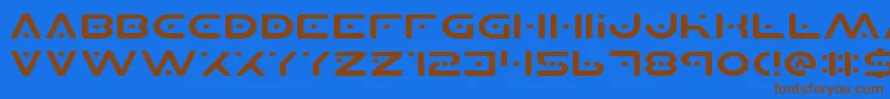 Planetsv2e Font – Brown Fonts on Blue Background