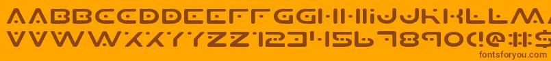 Planetsv2e Font – Brown Fonts on Orange Background