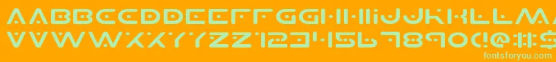 Planetsv2e Font – Green Fonts on Orange Background