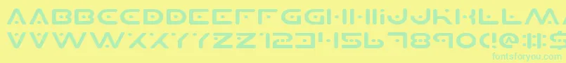 Planetsv2e Font – Green Fonts on Yellow Background