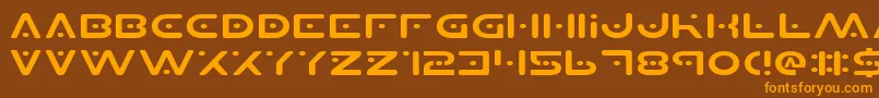 Planetsv2e Font – Orange Fonts on Brown Background