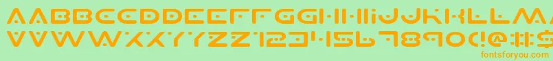 Planetsv2e Font – Orange Fonts on Green Background