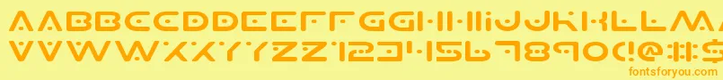 Planetsv2e Font – Orange Fonts on Yellow Background