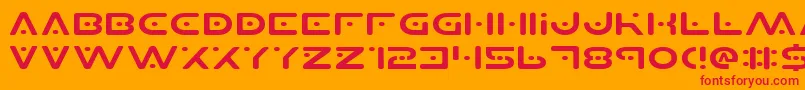 Planetsv2e Font – Red Fonts on Orange Background