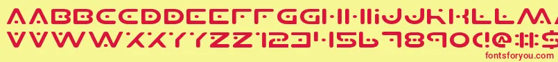 Planetsv2e Font – Red Fonts on Yellow Background