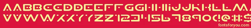 Planetsv2e Font – Yellow Fonts on Red Background