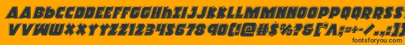 Racketsquadbevelital Font – Black Fonts on Orange Background