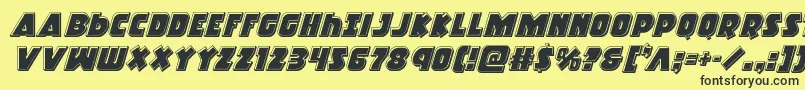 Racketsquadbevelital Font – Black Fonts on Yellow Background