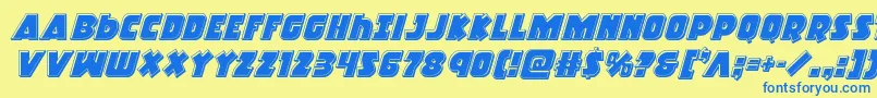 Racketsquadbevelital Font – Blue Fonts on Yellow Background