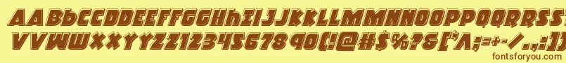 Racketsquadbevelital Font – Brown Fonts on Yellow Background