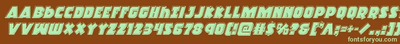 Racketsquadbevelital Font – Green Fonts on Brown Background