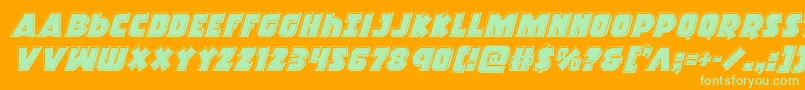 Racketsquadbevelital Font – Green Fonts on Orange Background