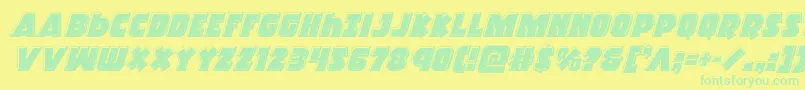 Racketsquadbevelital Font – Green Fonts on Yellow Background