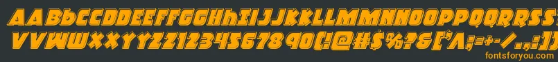 Racketsquadbevelital Font – Orange Fonts on Black Background