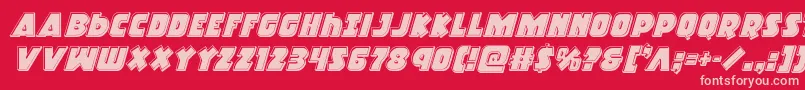 Racketsquadbevelital Font – Pink Fonts on Red Background