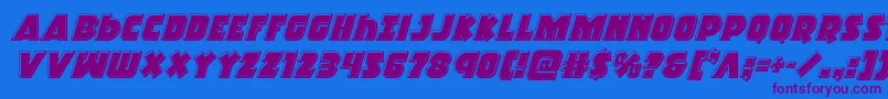 Racketsquadbevelital Font – Purple Fonts on Blue Background
