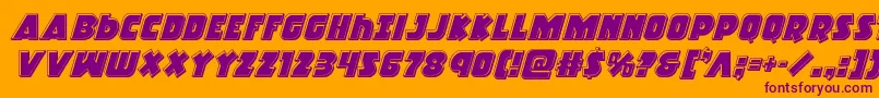 Racketsquadbevelital Font – Purple Fonts on Orange Background