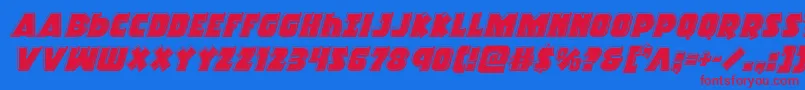 Racketsquadbevelital Font – Red Fonts on Blue Background