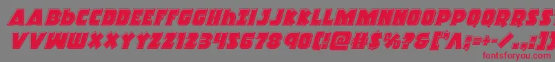 Racketsquadbevelital Font – Red Fonts on Gray Background
