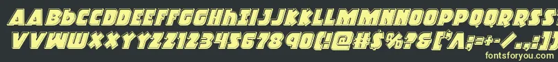 Racketsquadbevelital Font – Yellow Fonts on Black Background