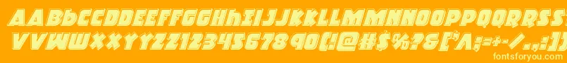 フォントRacketsquadbevelital – オレンジの背景に黄色の文字