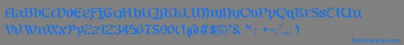 フォントBayern – 灰色の背景に青い文字