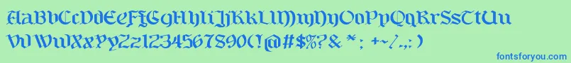Bayern Font – Blue Fonts on Green Background