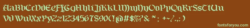 Bayern Font – Green Fonts on Brown Background