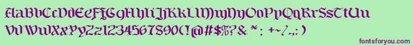 Bayern Font – Purple Fonts on Green Background