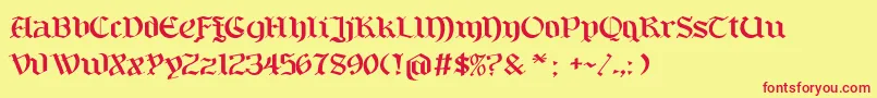 Bayern Font – Red Fonts on Yellow Background