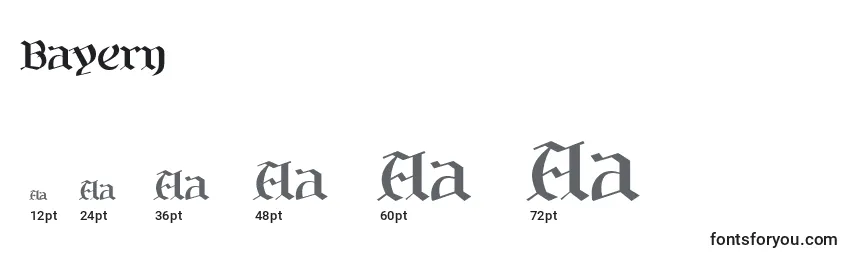 Размеры шрифта Bayern