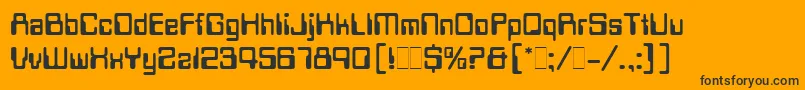 DataSeventyLetPlain.1.0-Schriftart – Schwarze Schriften auf orangefarbenem Hintergrund