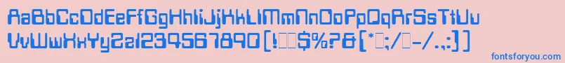 DataSeventyLetPlain.1.0 Font – Blue Fonts on Pink Background