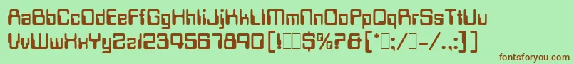 DataSeventyLetPlain.1.0-Schriftart – Braune Schriften auf grünem Hintergrund